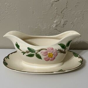 Vintage Franciscan Desert Rose Pottery Gravy Boat Made in California 1953-1958